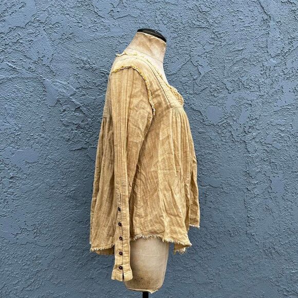 Free People Sand Dune Henley Women's Oversized Cotton top - Picture 5 of 7